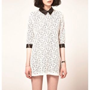 NWT Sister Jane Lace Leather Collar Dress